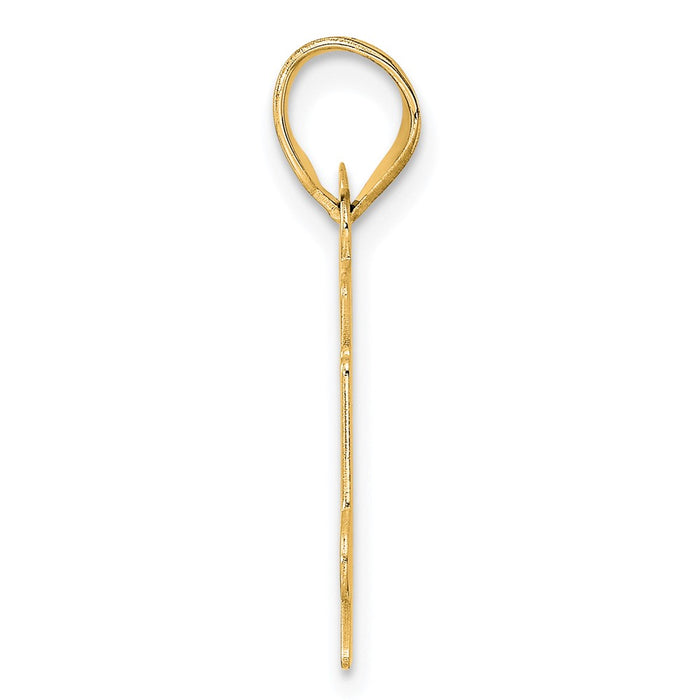 14k Polished Etched Number 84 Pendant-AEN84