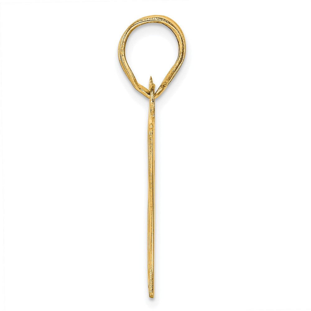 14k Polished Etched Number 87 Pendant-AEN87