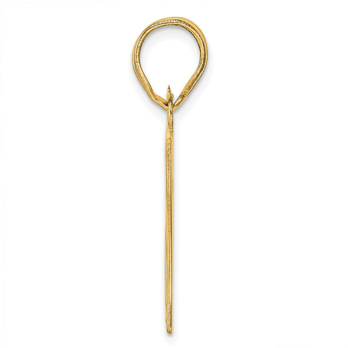 14k Polished Etched Number 87 Pendant-AEN87