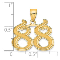 14k Polished Etched Number 88 Pendant-AEN88