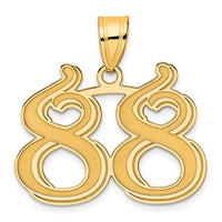 14k Polished Etched Number 88 Pendant-AEN88