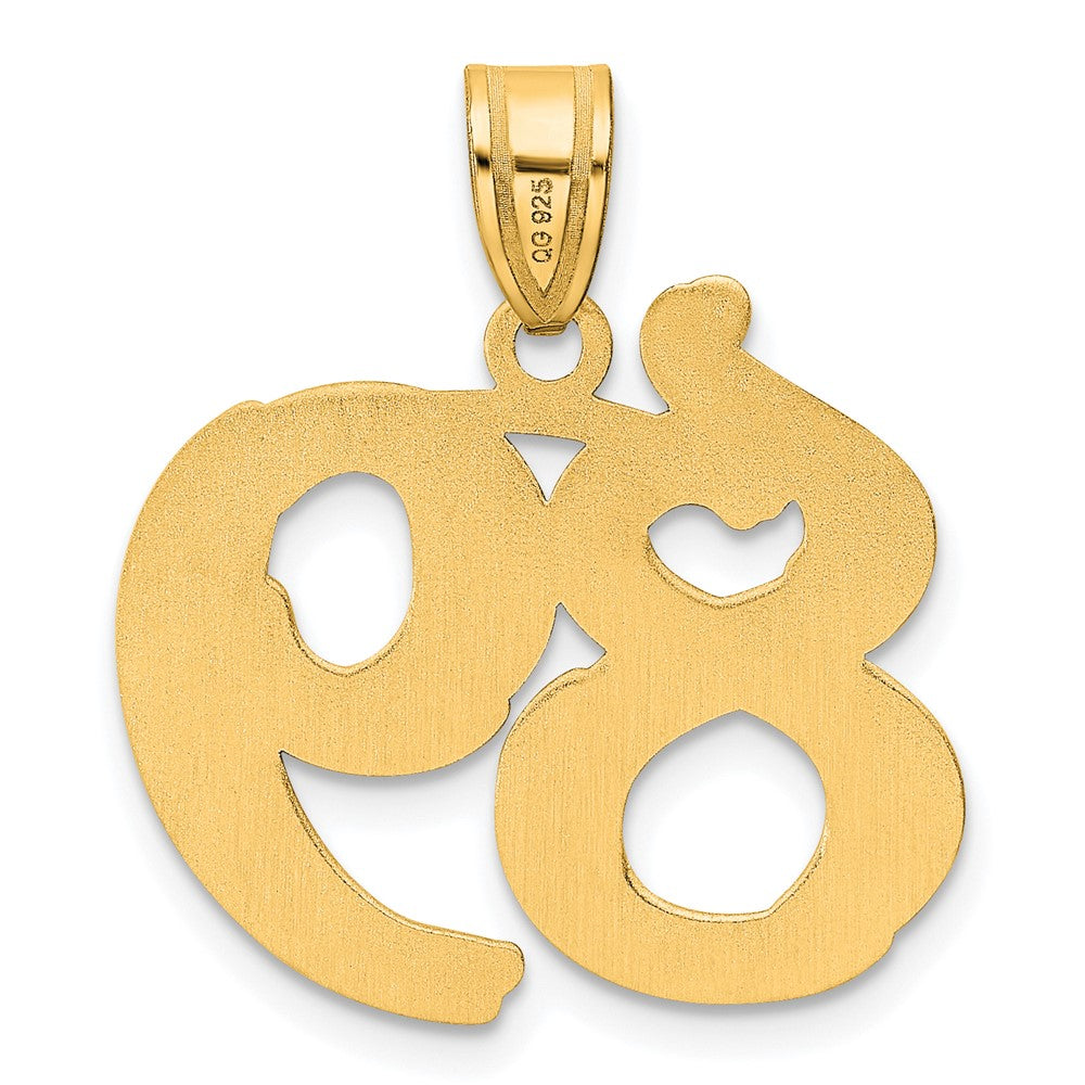 14k Polished Etched Number 89 Pendant-AEN89