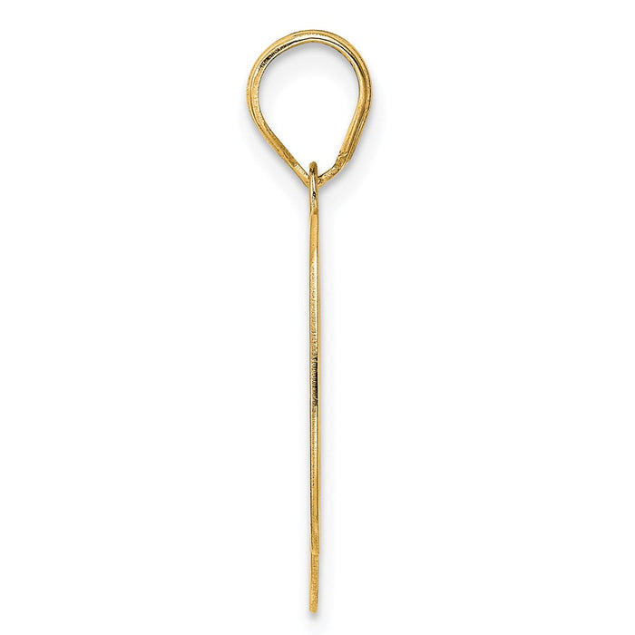 14k Polished Etched Number 90 Pendant-AEN90