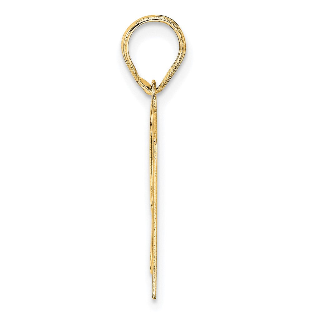 14k Polished Etched Number 91 Pendant-AEN91