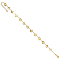 14k Adjustable Flower 10in Plus 1in ext. Anklet-ANK176-10