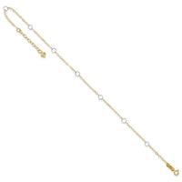 14k Two-Tone Circle 10in Plus 1in ext  Anklet-ANK184-10