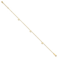 14K Adjustable Star 9in Plus 1in extension Anklet-ANK199-9