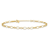 14k Fancy Link 9in with 1in ext Anklet-ANK221-10