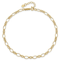 14k Fancy Link 9in with 1in ext Anklet-ANK221-10