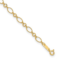 14k Fancy Link 9in with 1in ext Anklet-ANK221-10