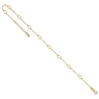 14k Oval Shapes 9in Plus 1in ext Anklet-ANK223-10