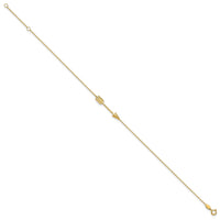 14K Polished Arrow 10in Plus 1in ext. Anklet-ANK275-10