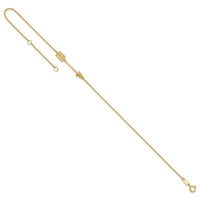 14K Polished Arrow 9in Plus 1in ext. Anklet-ANK275-9