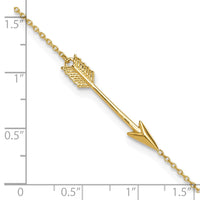 14K Polished Arrow 9in Plus 1in ext. Anklet-ANK275-9