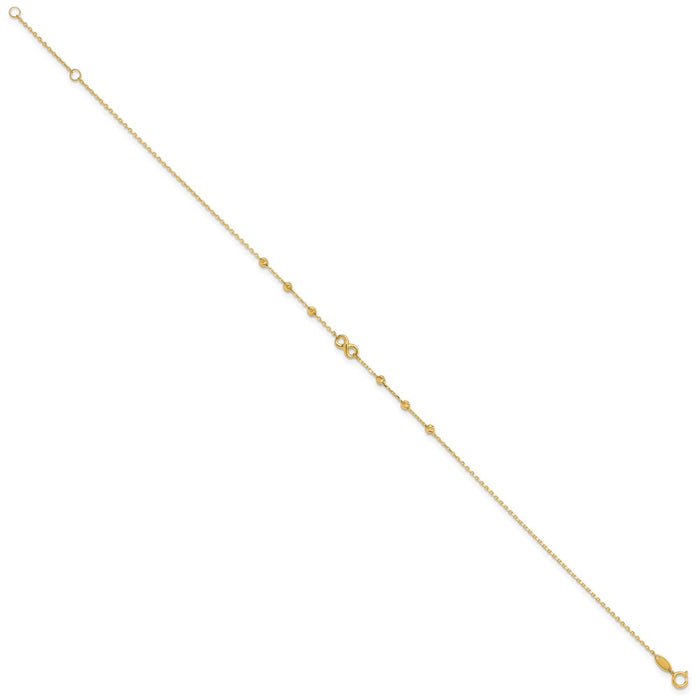 14K Infinity Symbol 10in Plus 1in ext. Anklet-ANK296-10