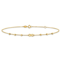 14K Infinity Symbol 10in Plus 1in ext. Anklet-ANK296-10