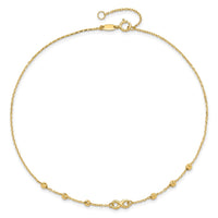 14K Infinity Symbol 10in Plus 1in ext. Anklet-ANK296-10
