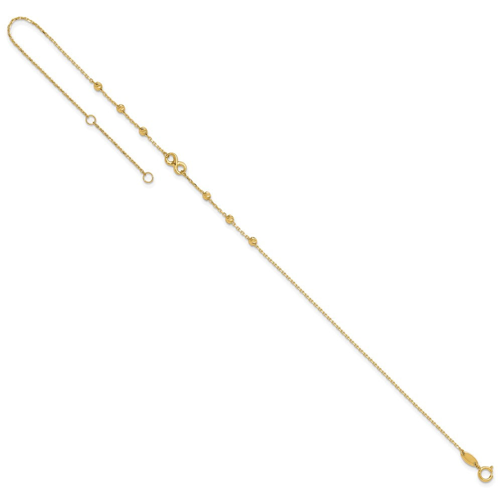 14K Infinity Symbol 10in Plus 1in ext. Anklet-ANK296-10