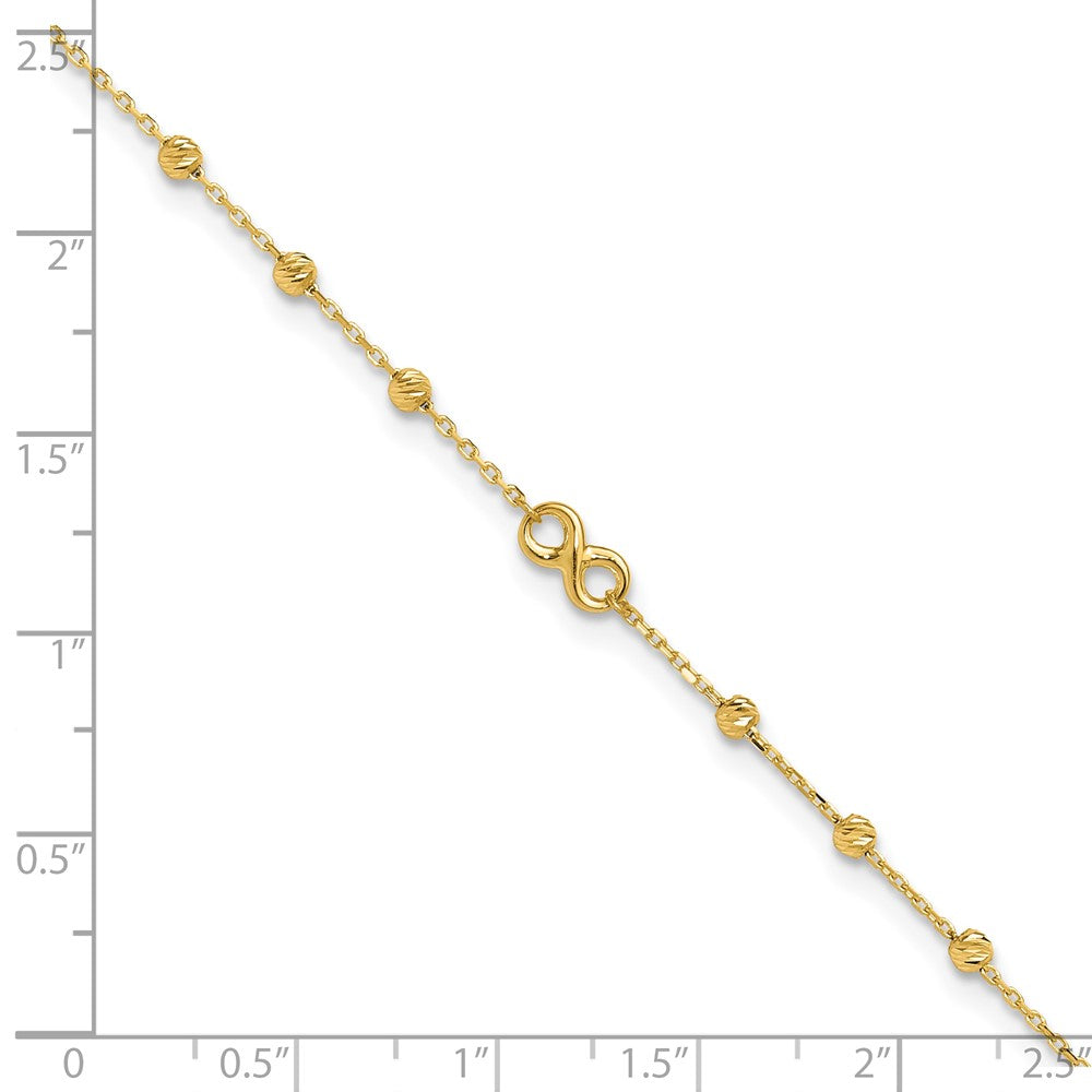 14K Infinity Symbol 10in Plus 1in ext. Anklet-ANK296-10