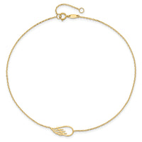 14K Wing 10in Plus 1in ext. Anklet-ANK299-10