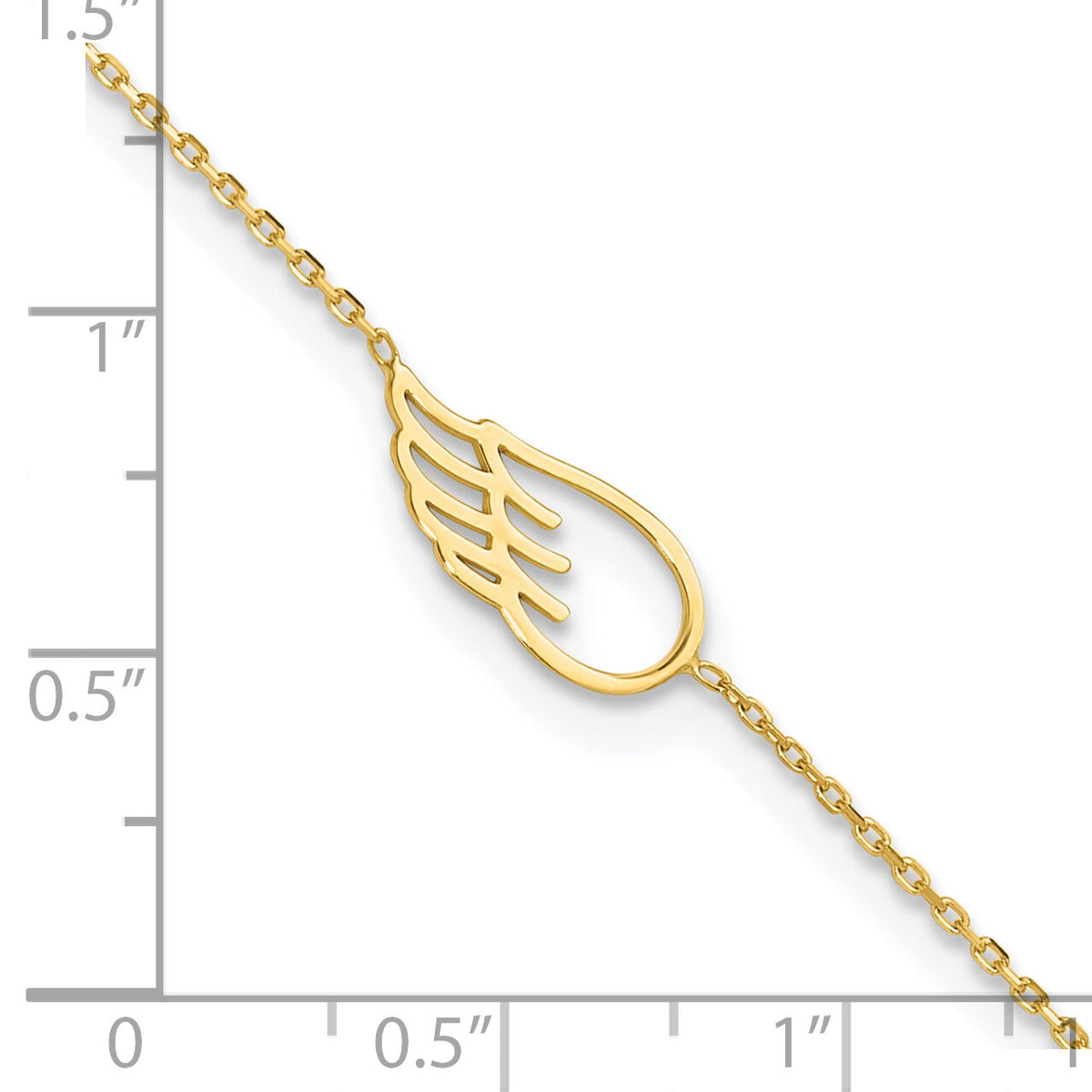 14K Wing 10in Plus 1in ext. Anklet-ANK299-10