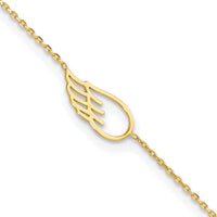 14K Wing 10in Plus 1in ext. Anklet-ANK299-10