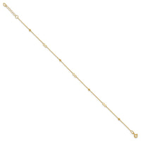 14K Polished Infinity 9in Plus 1in ext Anklet-ANK315-9