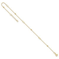 14K Polished Infinity 9in Plus 1in ext Anklet-ANK315-9