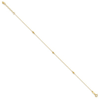 14K Mirror Beads 9in Plus 1in Ext Anklet-ANK326-9