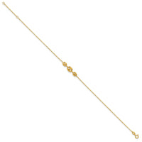 14K Polished Fancy Link 9in Plus 1 in ext. Anklet-ANK332-9