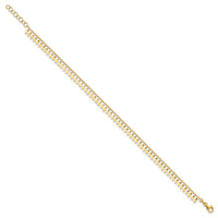 14K Polished Fancy 9in Plus 1 in ext. Anklet-ANK333-9