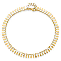 14K Polished Fancy 9in Plus 1 in ext. Anklet-ANK333-9