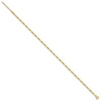 14K Polished Fancy Link 9in Plus 1in extension Anklet-ANK344-9