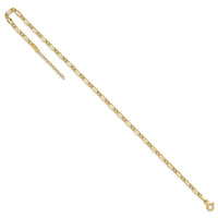 14K Polished Fancy Link 9in Plus 1in extension Anklet-ANK344-9
