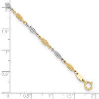 14K Two-tone Polished Diamond-cut Infinity Link 9in Plus 1in ext. Anklet-ANK347-9