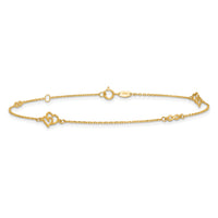 14k Polished Hearts and Infinity 9in Plus 1in ext. Anklet-ANK354-9
