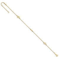 14k Polished Hearts and Infinity 9in Plus 1in ext. Anklet-ANK354-9