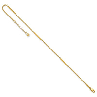 14k Polished Fancy Bar Station 9in Plus 1in ext. Anklet-ANK364-9