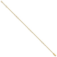 14k Polished Paper Clip Link 9in Plus 1in ext Anklet-ANK367-9