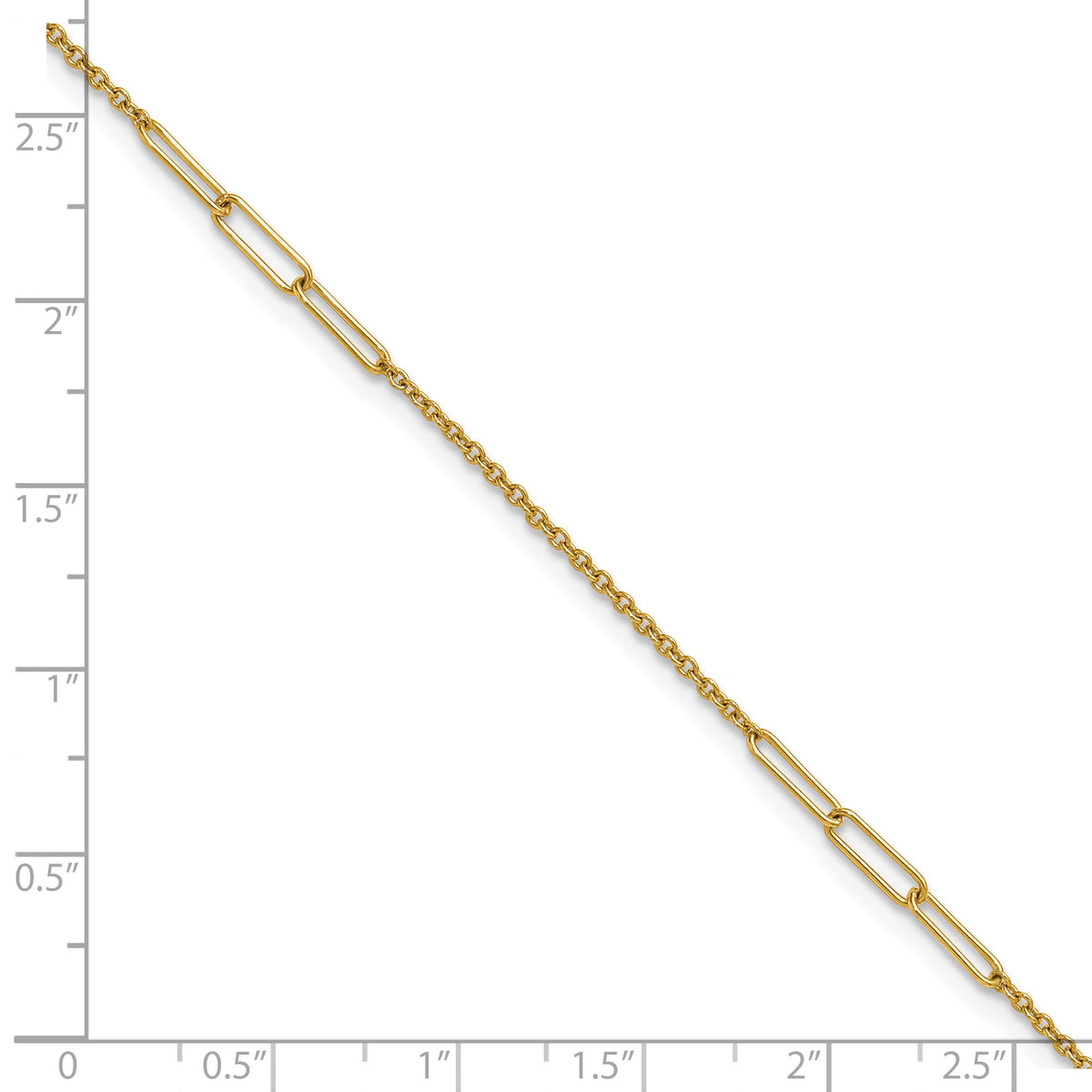 14k Polished Paper Clip Link 9in Plus 1in ext Anklet-ANK367-9