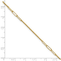 14k Polished Paper Clip Link 9in Plus 1in ext Anklet-ANK367-9