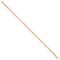 14k Polished and Diamond-cut 9in  Anklet-ANK6-9