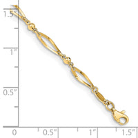 14k Polished and Diamond-cut 9in  Anklet-ANK6-9