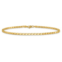 14k Polished Double-Sided Heart 10in Anklet-ANK70-10