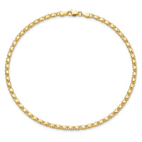 14k Polished Double-Sided Heart 9in Anklet-ANK70-9