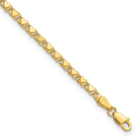 14k Polished Double-Sided Heart 7in Bracelet-ANK70-7