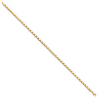 14k Polished Double-Sided Heart 9in Anklet-ANK98-9