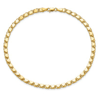 14k Polished Double-Sided Heart 10in Anklet-ANK98-10