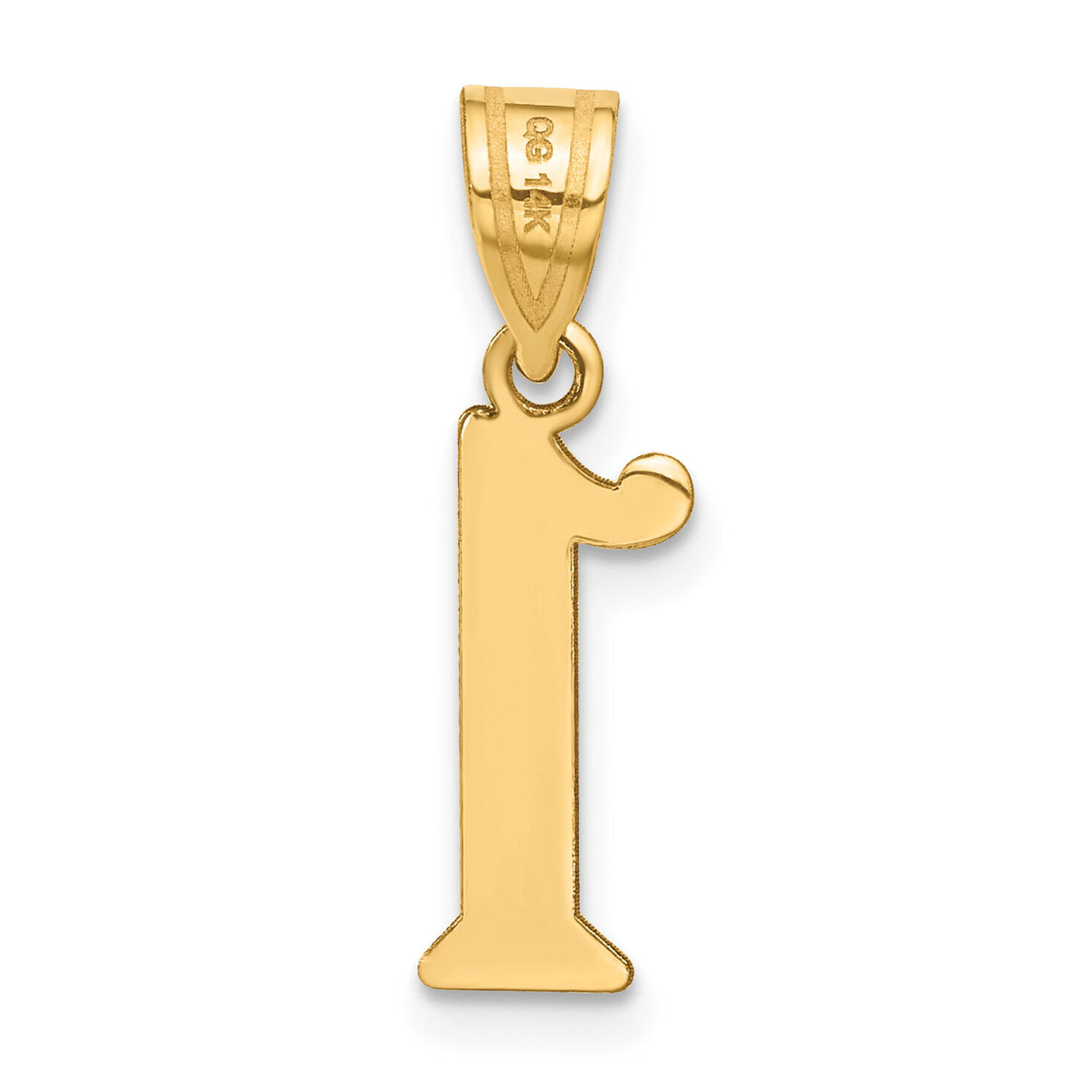 14k Polished Number 1 Pendant-APN01