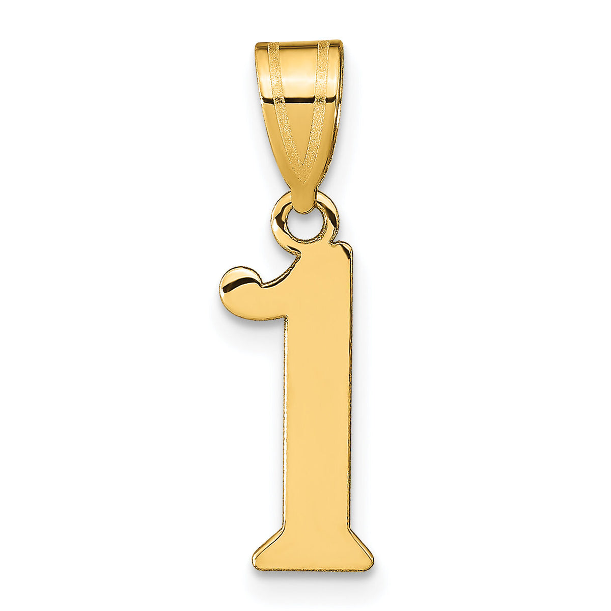 14k Polished Number 1 Pendant-APN01